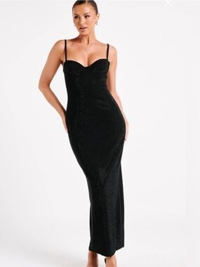 Meshki Rafaela Diamante Maxi Dress Black